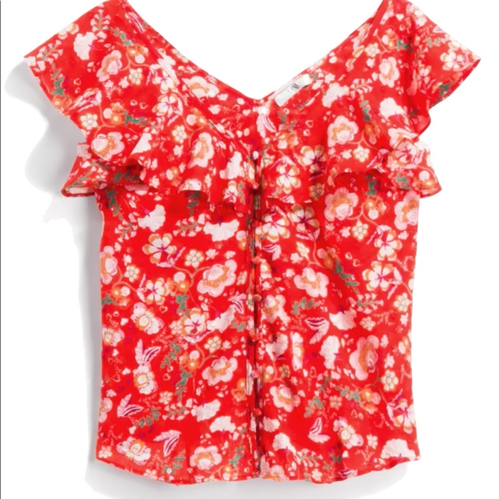 Q&A Abda ruffle top NWOT